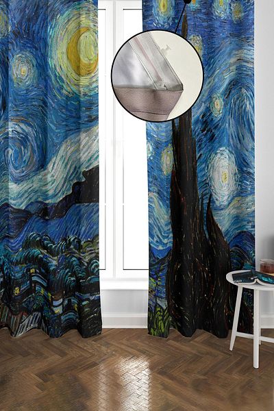 Doruklar Home Collection Blackout Light Proof Blackout High Quality Modern Patterned 2 Blades Background Curtain 140 X 270 Nes Series