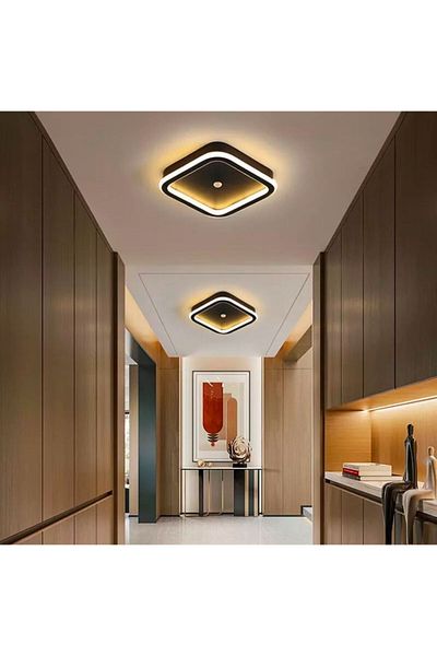 Vonalight Ø30X30Cm Sensor,3000K Light Color Led Ceiling Lamp,Square Lighting,Decorative Black (1Pcs)