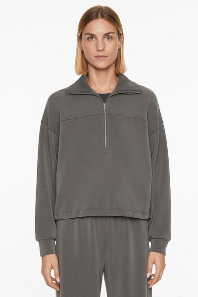 Oysho Half-zip sweatshirt with brushed modal