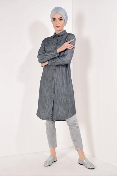 TRENDTESETTÜR Cotton Stripe Patterned Tunic - t 7526