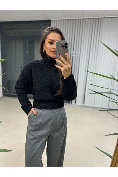 caddstore Tricotaje negre cu detaliu de cravată