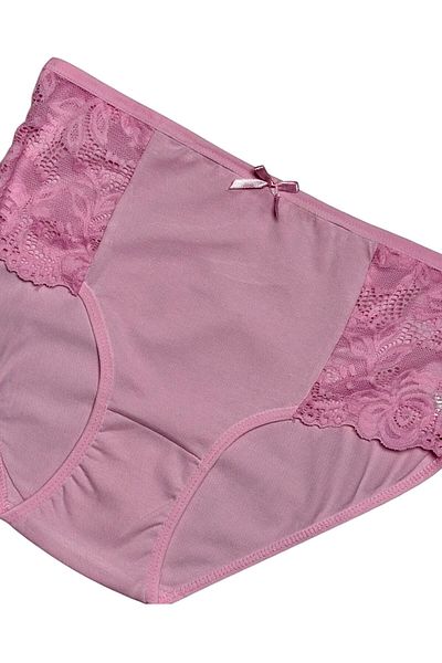 Gizli Butik Pachet de 6 chiloți de damă din bumbac cu dantelă laterală, colorați