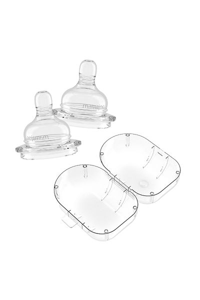 Mamajoo Anti-Colic Baby Bottle Nipples, Fast Flow, Pack of 2