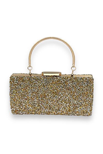 Wedding Fashion Auriu, auriu, auriu, pietre prețioase, mâner metalic, rochie de seară de dimensiuni mari, geantă de seară, logodna, invitație de nuntă, bal de absolvire