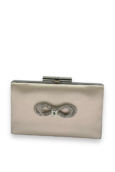 Generic Brand Nude Color Satin Crystal Jewelled Evening Dress Bag Evening Bag...