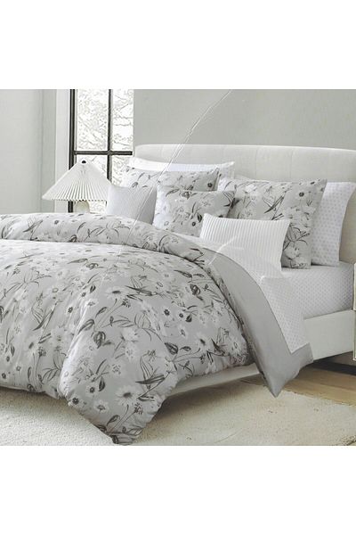 Orange Bed & Bath طقم فراش مزدوج باللون الرمادي العنبر مكون من 10 قطع