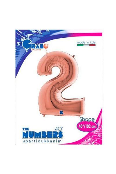 Parti Dükkanım 2 Number Foil Balloons Rose Gold (100x70 cm)