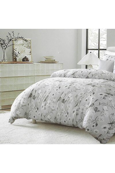Orange Bed & Bath طقم فراش مزدوج باللون الرمادي العنبر مكون من 10 قطع