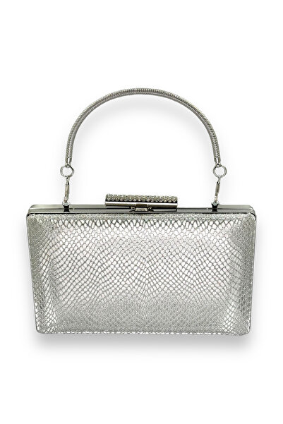 Generic Brand Silver Gray Color Laser-Cut Patterned Evening Dresses Bag 2026 ...