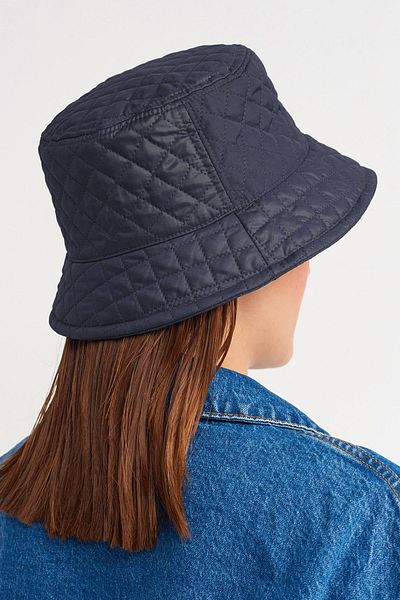 Külah Women's Quilted Winter Black Bucket Hat