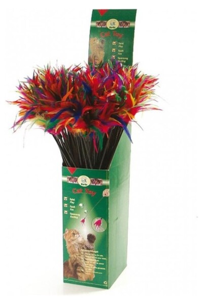 Karlie 59cm feathered cat fishing rod