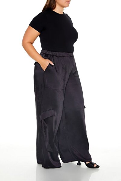 Forever 21 Plus Size Saten Kargo Pantolon