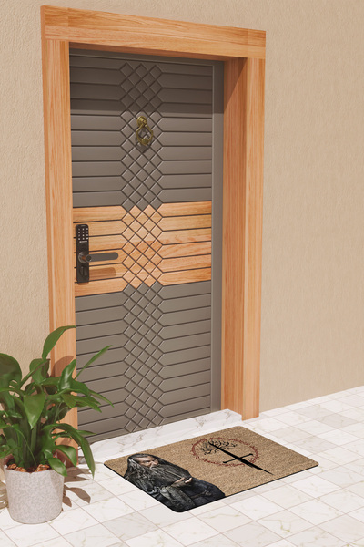 Rugmood Modern Dijtal Baskı Kahverengi Yüzüklerin Efendisi Kapı Önü Paspası