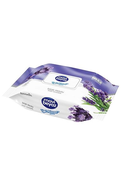 Mavi beyaz Wet Towel Wipes 90 Sheets Lavender Set of 24 90 Sheets with Plastic Cover (2160 Sheets)