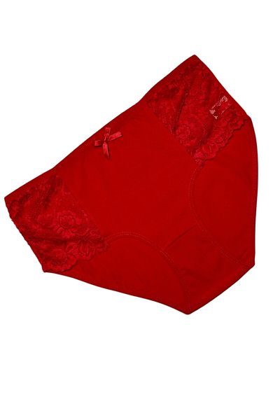 Gizli Butik Chiloți roșii din bumbac cu dantelă pentru femei