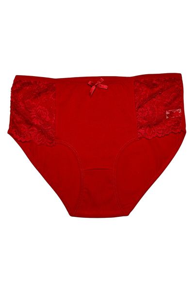 Gizli Butik Chiloți roșii din bumbac cu dantelă pentru femei