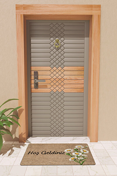 Rugmood Modern Digital Printing Welcome Daisy Door Mat