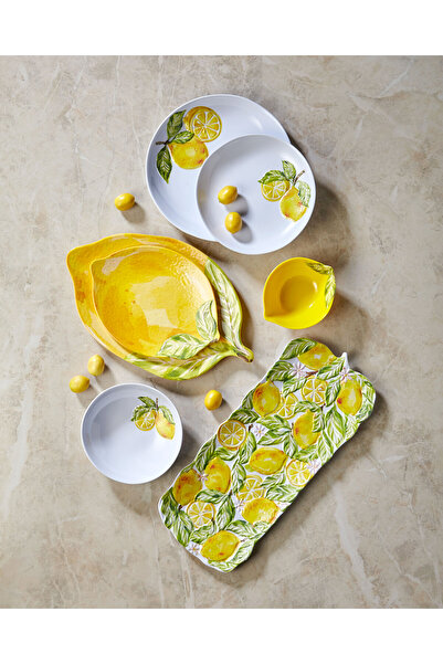 CHIARA ALESSI Capri Sarı Melamin Servis Tabağı 48 Cm