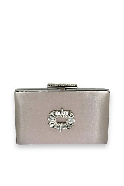 MidStore Mink Color Satin Crystal Stone Evening Dress Bag Evening Bag Henna Bridal Graduation Bag Clutch