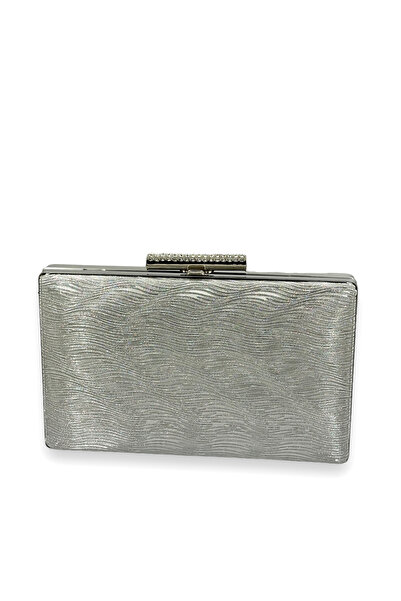 Generic Brand Laser Waterway Pattern Silver Gray Evening Dress Bag Stylish Mo...