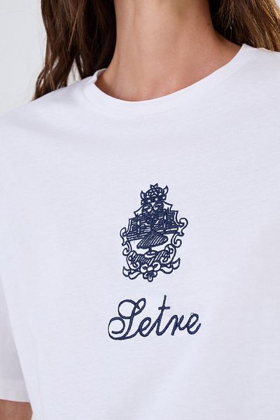 Setre Βασικό T-Shirt με λογότυπο Ecru Setre