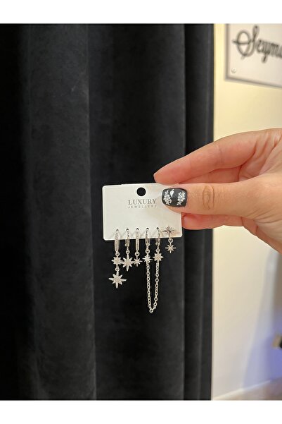 ŞEYMA KANDEMİR 6'LI TASARIM ÇELİK KÜPE