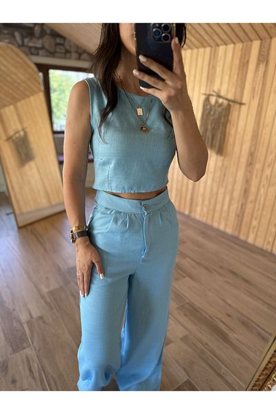 caddstore Art.Baby Blue Palazzo Suit