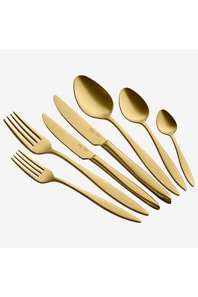 CHIARA ALESSI Duna Gold 18/10 Stainless Steel Cutlery 42 Pieces