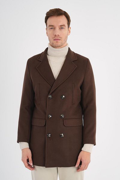 Deri Company Palton pentru bărbați Regal Brown dublu