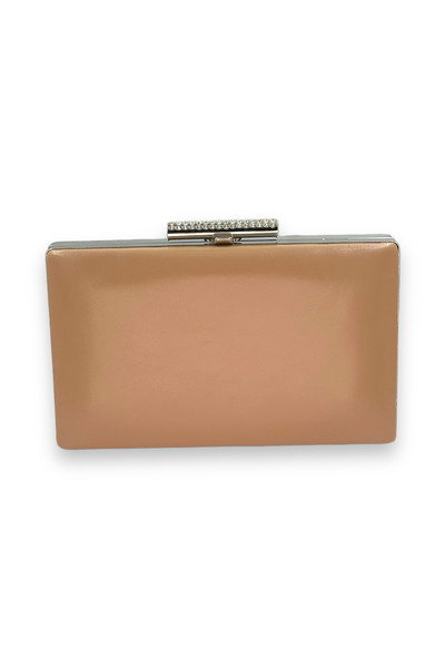 Wedding Fashion Geantă elegantă din piele, culoare nud, cu finisaj mat, potrivită pentru seară, nuntă, logodnă sau petreceri henna