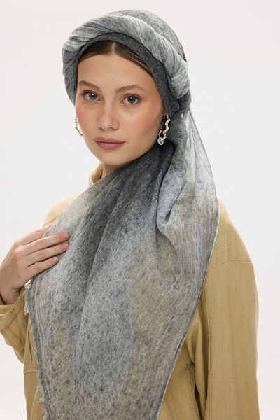 FENZA SCARF Albert Frame Pattern Linen Textured Shal