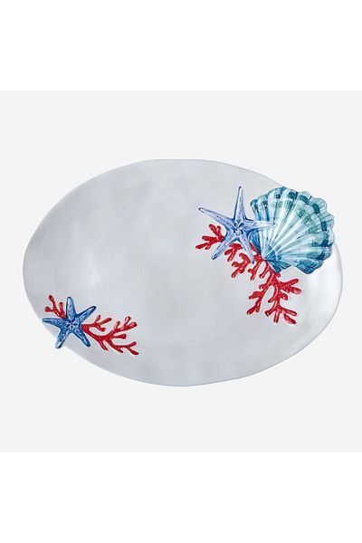 CHIARA ALESSI 43 Cm Bamboo White Melamine Serving Plate