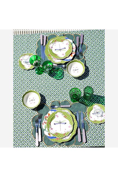 CHIARA ALESSI Allure Green Porcelain Pit Plate 21 Cm