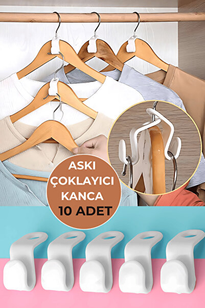 Kinlee “10'lu Pratik Askı Çoklayıcı | Dolap Düzenleyici Ve Kanca Seti”