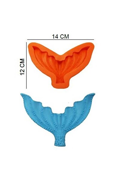 Bp Bizden Pastacılık DENİZ KIZI KUYRUĞU BÜYÜK SİLİKON KALIP 12 X 8cm