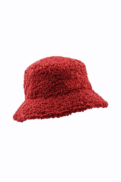 Külah قبعة صياد شتوية من الصوف باللون العنابي للنساء