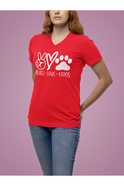 MAGORS MAJICA ZA ŽENE SA V-IZREZOM I TISKOM "DOG MOMMY" Pamuk KOMADA Pamučni ...