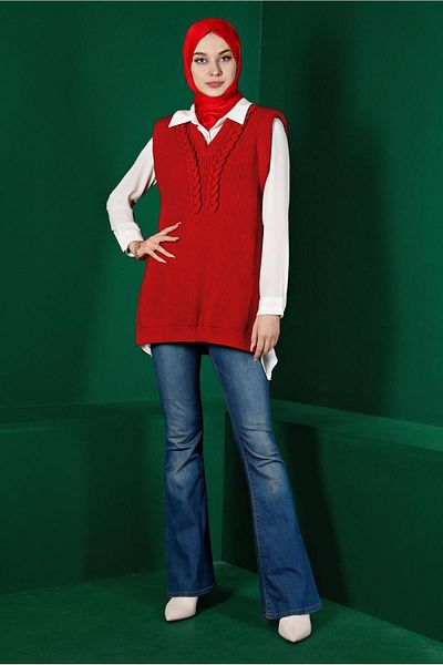 Alvina Knitwear Sweater 43123 - Padded and Knitted Detail