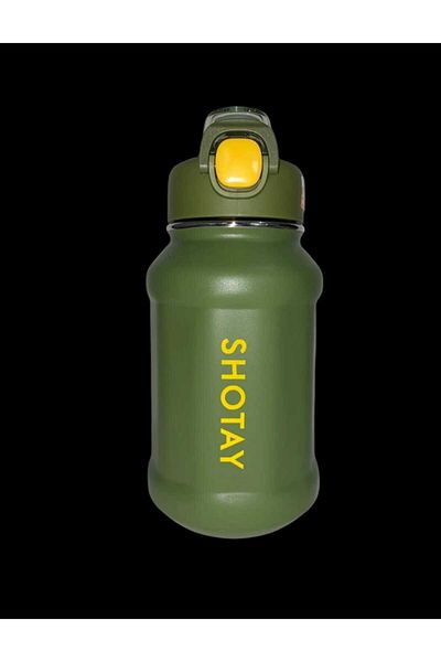 Shotay Flask with Straw St-8238 Green Steel 720ml