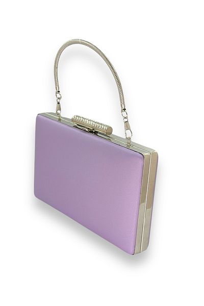 Wedding Fashion Lilac Matte Satin Evening Bag - Non-Scratch Hand and Portfolio Clutch, for Wedding and Engagement