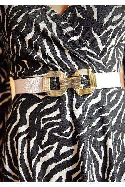 MODAM HİFA Snap-On Back Elastic Women's Belt Dress Belt Shirt Belt Coat Belt Rhinestone Belt Pants
