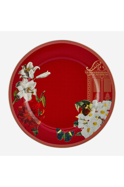 CHIARA ALESSI Butterfly Walley Kırmızı Porselen Yemek Tabağı 26 Cm