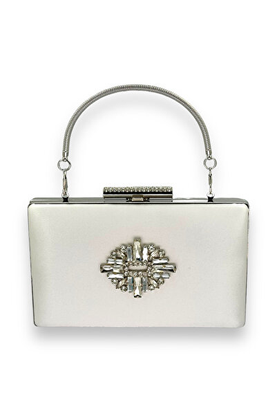 Generic Brand Women's Evening Dress Bag – with Crystal Stones, Satin Texture,...