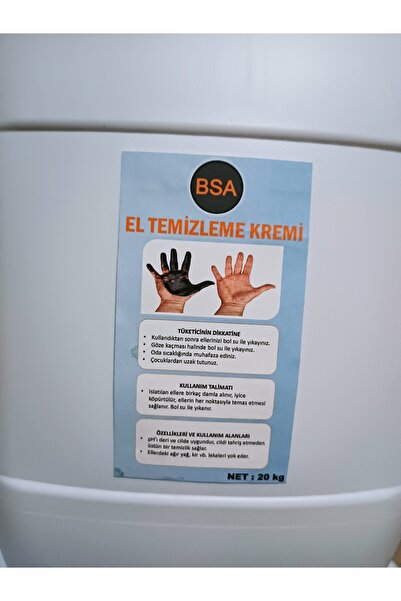 BSA Sanayi Tipi Granürlü Kumlu Talaşlı El Yıkama Sabunu 20 Kg