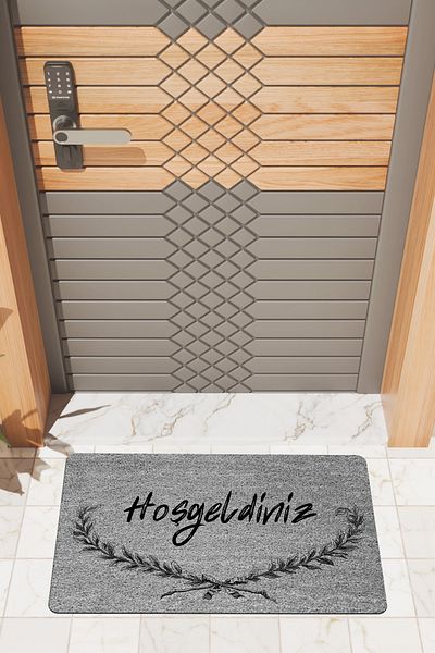 Rugmood Modern Digital Printing Door Gray Welcome Door Mat