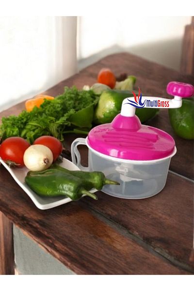 Multiamo Practical 3-Blade Food Processor with Rotary Handle Vegetable Chopper Mixer Rondo