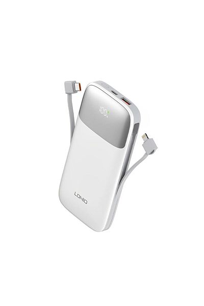 LDNIO Power Bank 10000 MAH. 22.5W / LED digital display / with tow cable - Lightning & Type-C PQ19