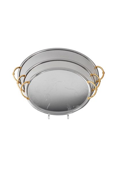 Dania A set of 3-piece steel oval trays