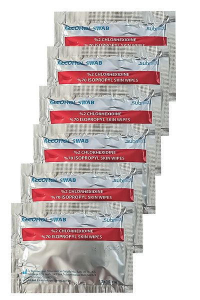 submed Disinfectant Wipes, 2% Chlorhexidin Glucone, 70% Isopropyl, 13X18Cm, 100Pcs