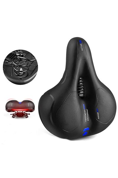 Asroya 26X21 Bicycle Wide Comfortable Soft Spring Saddle Seat